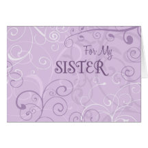 Purple Swirls Sister Maid of Honour Invitation Car