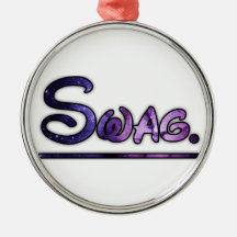 Purple swirly swag space christmas tree ornaments
