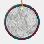 purple teal modern photo frame ornaments