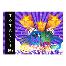 purple totally 80's retro  party Invitation