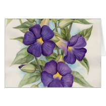 Purple Tropical Flower Painting - Multi Cards