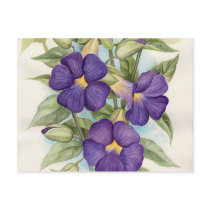 Purple Tropical Flower Painting - Multi Postcard