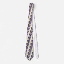 Purple Tropical Flower Painting - Multi Necktie
