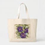 Purple Tropical Flower Painting - Multi Tote Bag