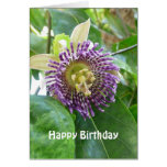 Purple Tropical Passion  Flower Birthday Template Greeting Cards