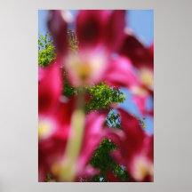 "PURPLE TULIP W/GREEN LEAVES" PRINT