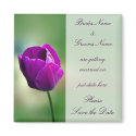 Purple Tulip Wedding Save The Date Magnet