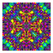 Purple Turquiose and Yellow Mandala Pattern