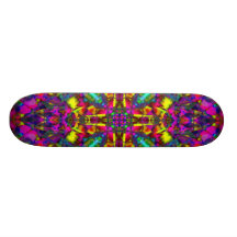 Purple Turquiose and Yellow Mandala Pattern Skateboards
