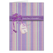 Purple Valentine Romance Greeting Card