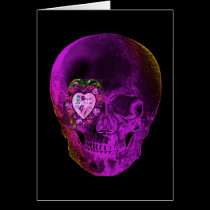 Purple Valentine Skull cards