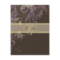 Purple Victoria Wedding reception card invitations