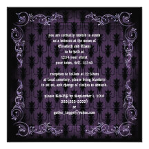 Purple Victorian Goth Print Invitation
