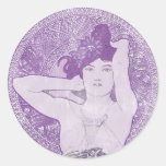 Purple Vintage Fine Art Round Sticker