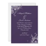 Purple Violet And White Flowers Engagement Party Announcement