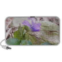 Purple Violet In The Rock Garden Portable Speaker