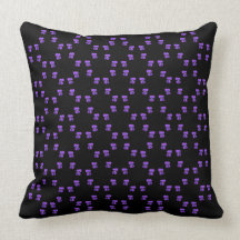Purple Violets on Black pillow