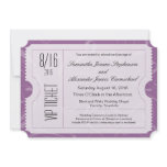 Purple VIP Wedding Ticket Invitations