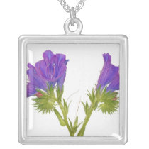 Purple vipers bugloss (echium plantagineum) custom necklace