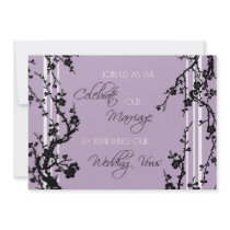 Purple Vow Renewal Ceremony Invitation Card