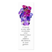 Purple Wallflower Bookmark Business Cards