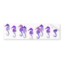 Purple Watercolor Seahorses