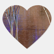 Purple waterscape heart stickers