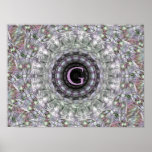 Purple Wave Star Monogram G Posters