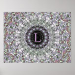 Purple Wave Star Monogram L Posters