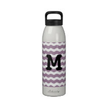 Purple Waves Initial Water Bottle