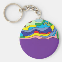 Purple waves keychain