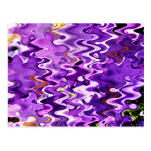 PURPLE WAVES OF FLOWERS POST CARDS