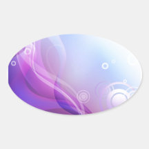 Purple Waves Oval Sticker