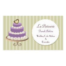purple Wedding Cake makers business Cards