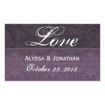Purple Wedding Love Damask and Ribbon