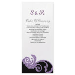 purple Wedding program Rack Card Template