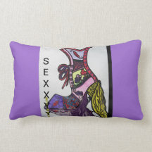 Purple Wedge Boot Pillow on Purple Back