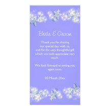 Purple white beach starfish wedding custom photo card