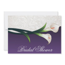 Purple White Calla Lily Bridal Shower Invitations
