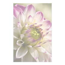 Purple & White Dahlia Custom Stationery