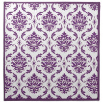 Purple White Damask Napkins napkins
