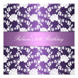 Purple White Floral 30th Birthday Elegant Personalized Invitations