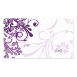 Purple White Floral Wedding Place or Escort Cards Business Card Template