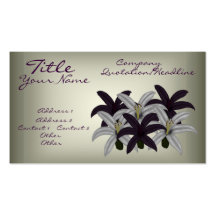 Purple & White Lillies Business Card