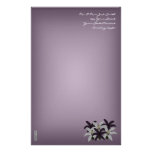 Purple & White Lillies Customized Stationery