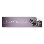 Purple & White Lillies(Just Married) Bumper Stickers