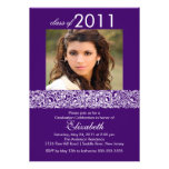 Purple & White Photo Graduation Invitation