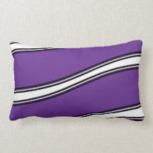 Purple & White Waves Throw Pillow