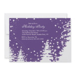 Purple & White Winter Holiday Party Invitation