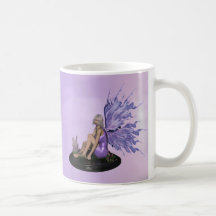 Purple Winged Fairy with pastel purples background Coffee Mug